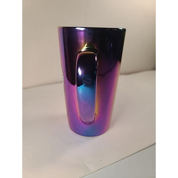 Starbucks Coffee Mug 16oz Rainbow Holographic Iridescent Oil Slick 2022 Holiday - Picture 2 of 8